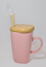 مج سادة مع غطاء خشب